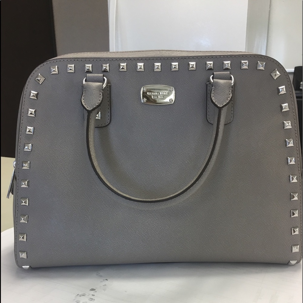 Micheal Kors studded satchel tote